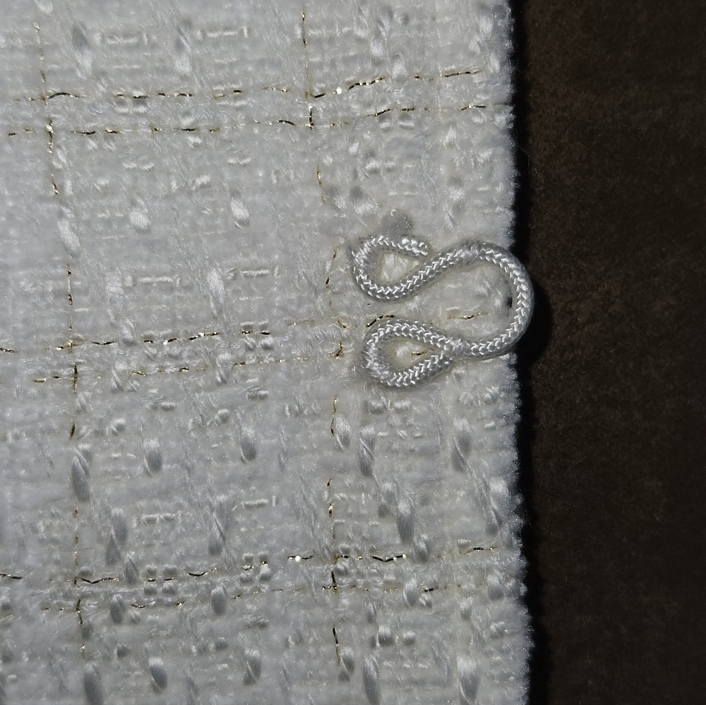 Chico's White Women's Jacket with Braided Trim - Picture 7 of 10